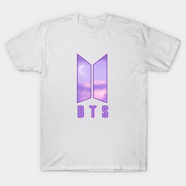 BTS logo ( purple sky) - Bts Logo - T-Shirt | TeePublic